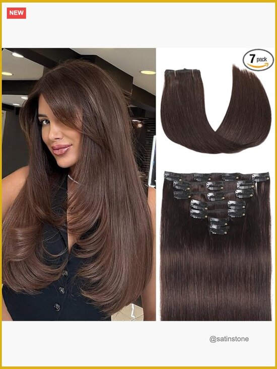7pcs 120g 100% Remy Human Hair Clip In Extensions Straight Double Weft 18inch main image 6